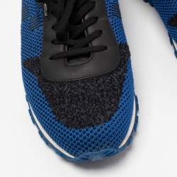 Louis Vuitton Blue/Black Damier Mesh and Leather Run Away Sneakers Size 42.5 