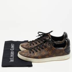 Louis Vuitton Brown/Black Monogram Canvas and Leather Low Top Sneakers Size 42