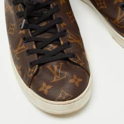 Louis Vuitton Brown/Black Monogram Canvas and Leather Low Top Sneakers Size 42