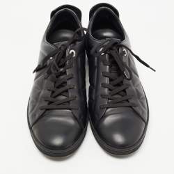Louis Vuitton Black Leather Low Top Sneakers Size 42.5 