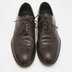 Louis Vuitton Dark Brown Leather Lace Up Oxfords Size 42.5