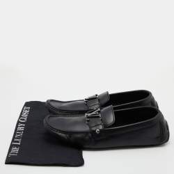 Louis Vuitton Black Leather Monte Carlo Slip On Loafers Size 42.5