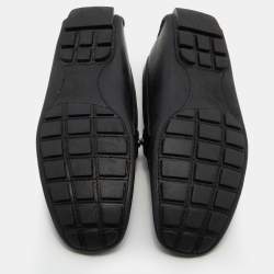 Louis Vuitton Black Leather Monte Carlo Slip On Loafers Size 42.5
