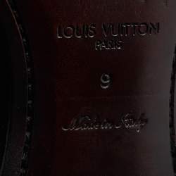 Pre Owned Louis Vuitton Black Damier Fabric, Suede and Leather Lace Up Oxfords Size 43