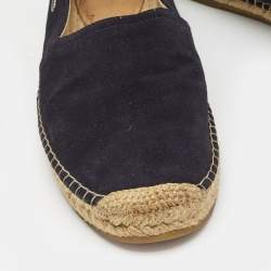 Pre Owned Louis Vuitton Navy Blue Suede Espadrille Flats Size 43