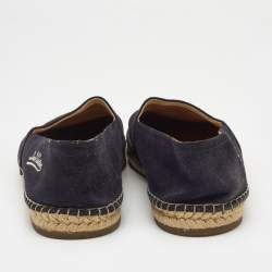 Pre Owned Louis Vuitton Navy Blue Suede Espadrille Flats Size 43