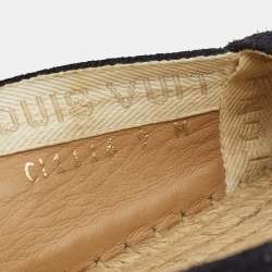 Pre Owned Louis Vuitton Navy Blue Suede Espadrille Flats Size 43