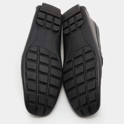 Louis Vuitton Black Leather Monte Carlo Slip On Loafers Size 43