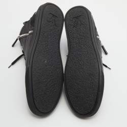 Pre Owned حذاء رياضي لوي فيتون جلد وكانفاس دامييه إيبين أسود رباط بعنق مرتفع مقاس 41