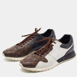 Louis Vuitton Brown/Grey Monogram Canvas Run Away Sneakers Size 46
