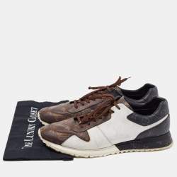 Louis Vuitton Brown/Grey Monogram Canvas Run Away Sneakers Size 46