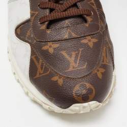 Louis Vuitton Brown/Grey Monogram Canvas Run Away Sneakers Size 46