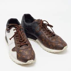 Louis Vuitton Brown/Grey Monogram Canvas Run Away Sneakers Size 46