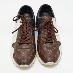 Louis Vuitton Brown/Grey Monogram Canvas Run Away Sneakers Size 46