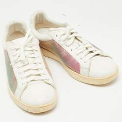 Louis Vuitton White Leather and PVC Luxembourg Sneakers Size 41