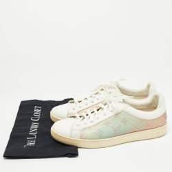 Louis Vuitton White Leather and PVC Luxembourg Sneakers Size 41