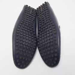 Pre Owned Louis Vuitton Navy Blue Leather Major Loafers Size 45