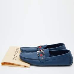 Louis Vuitton Blue Leather Ribbon Monte Carlo Slip On Loafers Size 42
