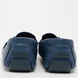 Louis Vuitton Blue Leather Ribbon Monte Carlo Slip On Loafers Size 42
