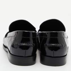 Louis Vuitton Black Damier Infini Patent Leather Loafers Size 41.5