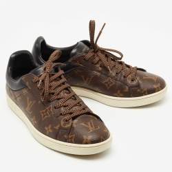 Louis Vuitton Brown Monogram Canvas and Leather Frontrow Low Top Sneakers Size 40