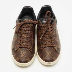 Louis Vuitton Brown Monogram Canvas and Leather Frontrow Low Top Sneakers Size 40