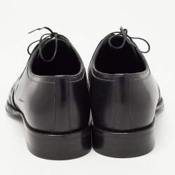Louis Vuitton Black Leather Cut Out Lace Up Oxfords Size 41