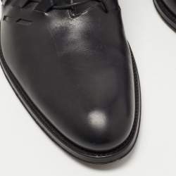 Louis Vuitton Black Leather Cut Out Lace Up Oxfords Size 41