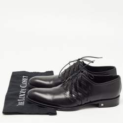 Louis Vuitton Black Leather Cut Out Lace Up Oxfords Size 41