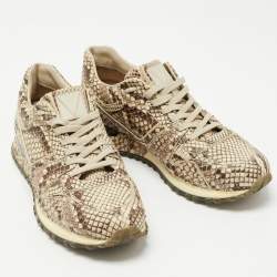 Louis Vuitton Beige/Brown Python Low Top Sneakers Size 41