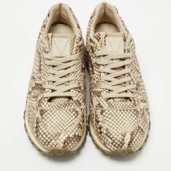 Louis Vuitton Beige/Brown Python Low Top Sneakers Size 41