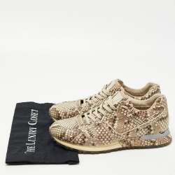 Louis Vuitton Beige/Brown Python Low Top Sneakers Size 41