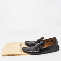 Louis Vuitton Black Leather Hockenheim Loafers Size 44