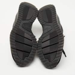 Louis Vuitton Black/Grey Knit Fabric and Leather V.N.R Sneakers Size 42.5