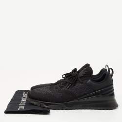 Louis Vuitton Black/Grey Knit Fabric and Leather V.N.R Sneakers Size 42.5