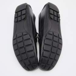 Louis Vuitton Black Leather Monte Carlo Slip On Loafers Size 43.5