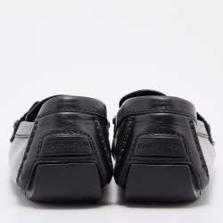 Louis Vuitton Black Leather Monte Carlo Slip On Loafers Size 43.5