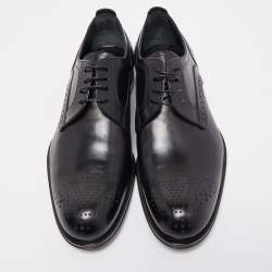 Louis Vuitton Black Brogue Leather Lace Up Oxfords Size 41