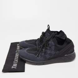 مملوكة مسبقًا Louis Vuitton Black/Grey Damier Knit Fabric Fastlane Low Top Sneakers Size 41