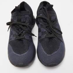 مملوكة مسبقًا Louis Vuitton Black/Grey Damier Knit Fabric Fastlane Low Top Sneakers Size 41