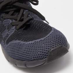 مملوكة مسبقًا Louis Vuitton Black/Grey Damier Knit Fabric Fastlane Low Top Sneakers Size 41