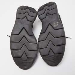 مملوكة مسبقًا Louis Vuitton Black/Grey Damier Knit Fabric Fastlane Low Top Sneakers Size 41