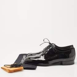 مملوكة مسبقًا Louis vuitton Black Patent Leather Lace Up Oxfords Size 41.5