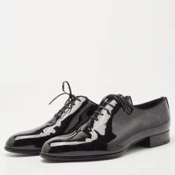 مملوكة مسبقًا Louis vuitton Black Patent Leather Lace Up Oxfords Size 41.5