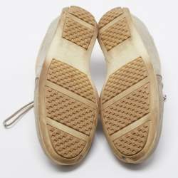 Louis Vuitton Grey/ Beige Canvas and Leather Low Top  Sneakers Size 40