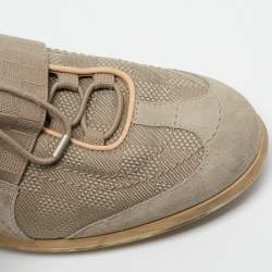 Louis Vuitton Grey/ Beige Canvas and Leather Low Top  Sneakers Size 40