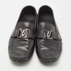 Louis Vuitton Black Leather Monte Carlo Loafers Size 44.5