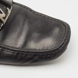 Louis Vuitton Black Leather Monte Carlo Loafers Size 44.5