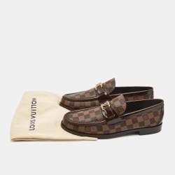 مملوكة مسبقًا Louis Vuitton Brown Damier Canvas and Leather Major Loafers Size 43