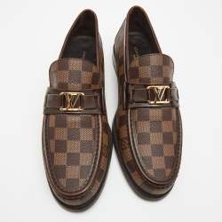 مملوكة مسبقًا Louis Vuitton Brown Damier Canvas and Leather Major Loafers Size 43